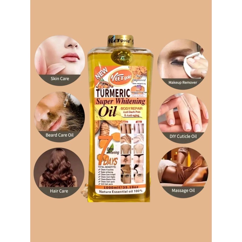 VEET GOLD Veet Gold Turmeric Whitening Oil Original 1000ml USA