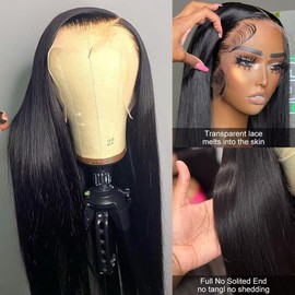 22 Inch Straight Lace Front Wigs Human Hair 13x4 HD 200% Density Lace Frontal Wig Pre Plucked with Baby Hair