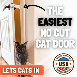 Door Buddy Door Prop for Cats - Easiest Cat Door Latch Holder to Keep Interior Door Open for Pets - Dog Proof Cat Feeding Station & Litter Box - Strong & Portable Door Stopper & Pet Gate Alternative