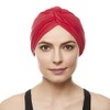 Beemo Polyester Twisted Pleated Turban Head Cover - Red
