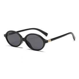 VOLZIOTUS Oval Sunglasses Womens Trendy Retro Style 90s Vintage Round Rave Sun Glasses for Women Men Cute Cool Shades