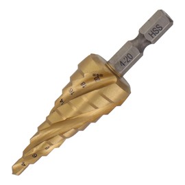Sankyo Corporation H&H 4-Blade Titanium Step Drill, 9-Step, 0.1-0.8 inches (4-20 mm) HSP-2