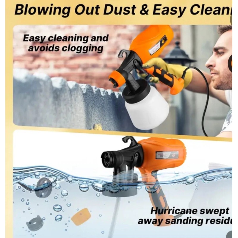 Lovewe Spray Paint Electric Gun DIY 3 Nozzles, 2 Spray