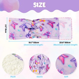 Kids Earmuffs Warmer Headband Stretch Winter Fleece Earmuffs Warm Ear Covers for Toddle Girls (Purple)