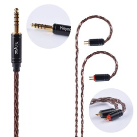 Yinyoo 8 Core Balanced Earphones Cable 4.4mm Silver Plated Copper Upgrade Headphones Cable, MMCX Upgrade Cable for KZ ES4 AS06 ZS7 TRN V30 C16 (4.4mm Audio Jack, 2 Pin Connector)