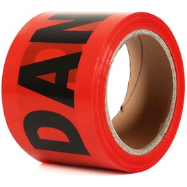 KINGPLAST Red Danger Tape - 3 Inch 300 feet Caution Barrier Tape Safety Warning Tape Roll Non-Adhesive for Danger Construction Crime Scene