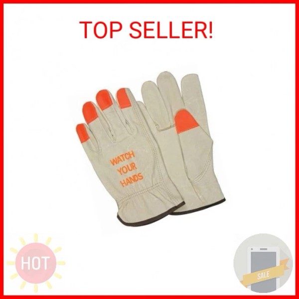Toledano Industries Hi Vis Leather Work Gloves (Watch Your Hands