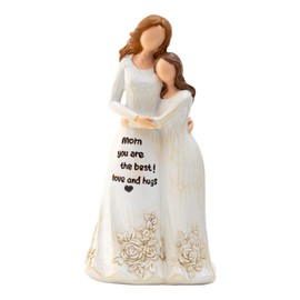 TOHLUCS Mother and Daughter Figurines – Hand-Painted 6.8” Resin Statue Gifts for Mom from Daughter – “Mom You are The Best” Sculpted Figure for Mother’s Day, Birthday, Christmas, Home Decor