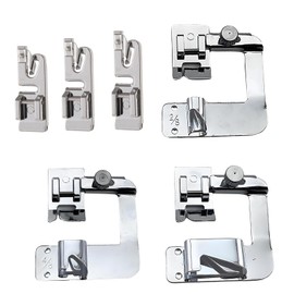 6Pcs Hemming Foot Kit for Low Shank Sewing Machines, Rolled Hem Presser Foot Set for Professional Fabric Hemming, Wide and Narrow Hemmer Feet Included ﻿