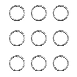 10Pack 1 Inch Small Springs O Ring, Round Carabiner Keyring, Snap Clip Trigger Springs Keyrings Buckle, Metal Spring O Rings Clip Keychain for Handbag, Lanyard Lanyard and Bag (Silver)