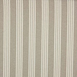 Kt KILOtela - Canvas Fabric Half Panama Dyed Cotton and Recycled Fibres - 110" Wide - 1.5" Stripe - Beige Ecru - per metre