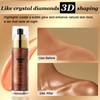 Body Shimmer Oil, Body Glow Oil with Makeup Brush, Non-sticky