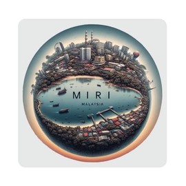 Miri Malaysia Souvenir-Home Decoration 4x4-Inch Coaster Acrylic 4 Pack