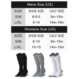 CS CELERSPORT 3 Pairs Compression Socks 20-30mmHg for Men Circulation Socks For Running, Traveling, Shin Splints, Nurse, Athletic And Pregnancy Dark Grey