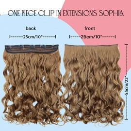 CAISHA 22" Clip In Extensions Hair Extensions Hairpiece Wavy Brunette C57a-1
