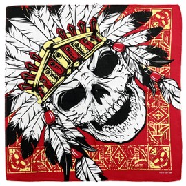 Zac's Alter Ego Red Indian Skull Bandana/Face Mask