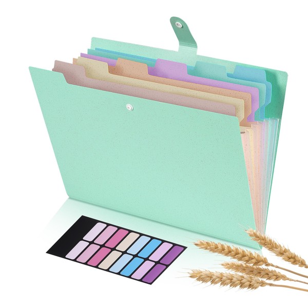 Expanding File A4 6 Compartments, ElitVita Wheat Straw Document Folder