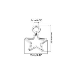 PATIKIL 100Pcs Star Charm, Star Pendants Bulk Mini Bezels Charm Pendants Alloy Pentagram for Jewelry Making Bracelets Earrings DIY Crafts, Silver Tone