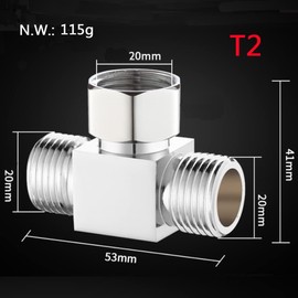 Add-A-Tee G1/2 Inch Hose Connector Adapter for Angle Valve Adapter Shower Arms Toilet Bidet Sprayer Hose Fittings (3 Way-T2)