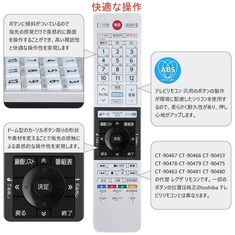 Universal TV Remote Control for Toshiba TV Remote Control Replacement