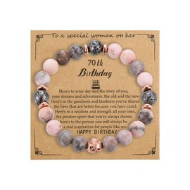 70th Birthday Gifts Bracelets for Women70 Year Old Natural Stones Happy Birthday Bracelets for Women (70th)