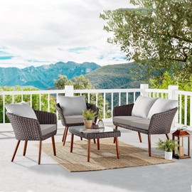 Patio Cushion Covers 19x19x3 Inch 4 Pack Replacement,Outdoor Patio Cushion Covers With Zipper Outdoor Seat Cushion Slipcover,Outdoor Cushion Covers Replacement For Couch,Garden,Sofa (Light grey)