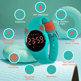 L LAVAREDO Renewed - Used Kids Watch Activity Fitness Tracker Digital Steps Counter Girls Watches Distance Calories Cat Ear Watch Gift for Kids Girls Cat Lovers Cadeaux Montre Enfant Fille