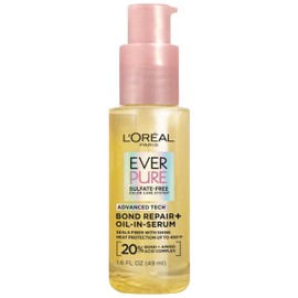 L'Oreal Paris Bond Repair+ Hair Oil-in-Serum, Heat Protectant to Strengthen Damaged, Color-Treated Hair, Provides Intense Shine and Frizz Control, EverPure, 1.6 Fl Oz (Packaging May Vary)