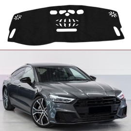 HEROFFIX Dashboard Dash Cover for Q7 2017-2020 Interior Dashboard Mat Black Suede Silicone