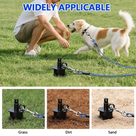 Dog Tie Out Cable&Stake,30FT Dog Leads for Yard,Heavy Duty Ground Anchor