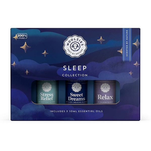 Woolzies Sleep Collection Essential Oil Blend Set | Incl. Sweet Dreams, Relax, & Stress Free Oils |