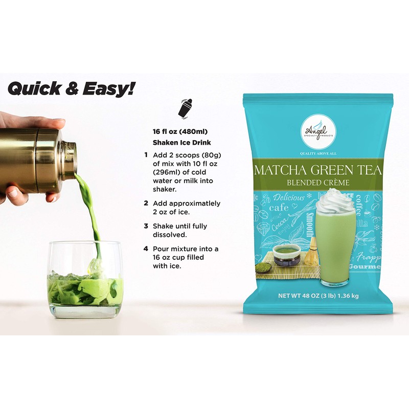 Angel Specialty Products Matcha Green Tea Blended Crème Mix [3