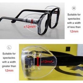 6 Pairs Eye Glasses Side Shields,Slip on Side Shields for Safety Glasses Fits Medium to Large Flexible Clear Universal