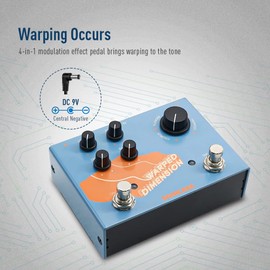 SONICAKE Digital Modulation Effects Guitar Pedal Multi Effects Pedal 4 Mode of Chorus, Flanger, Phaser & Tremolo Warped Dimension