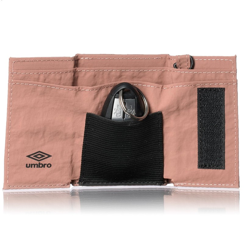 Umbro Men's Women's Trifold Wallet with Neck Strap, Lightweight Nylon,