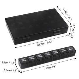 Eyeleaf Monthly Pill Box Organiser,4 Week 28 Day Large Pill Box Organiser,Pill Boxes,Pill Organiser with Dust-Proof Case for Vitamins/Fish Oils/Pill (Black)