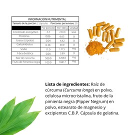 BioMaker Nutrition – Cápsulas de Cúrcuma y Pimienta Negra | 500 mg de Cúrcuma + 100 mg de Pimienta Negra por porción | 60 Cápsulas (30 porciones) | Suplemento Antioxidante y Antiinflamatorio | Frasco Blanco con Tapa de Seguridad