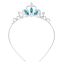 WLLHYF Silver Princess Crown Crystal Sash Tiara Rhinestone Headband Hair Accessories for Birthday Christmas Decoration Women Girls Bridal Wedding Hair Bands Jewellery, Alloy, Alloy and rhinestone