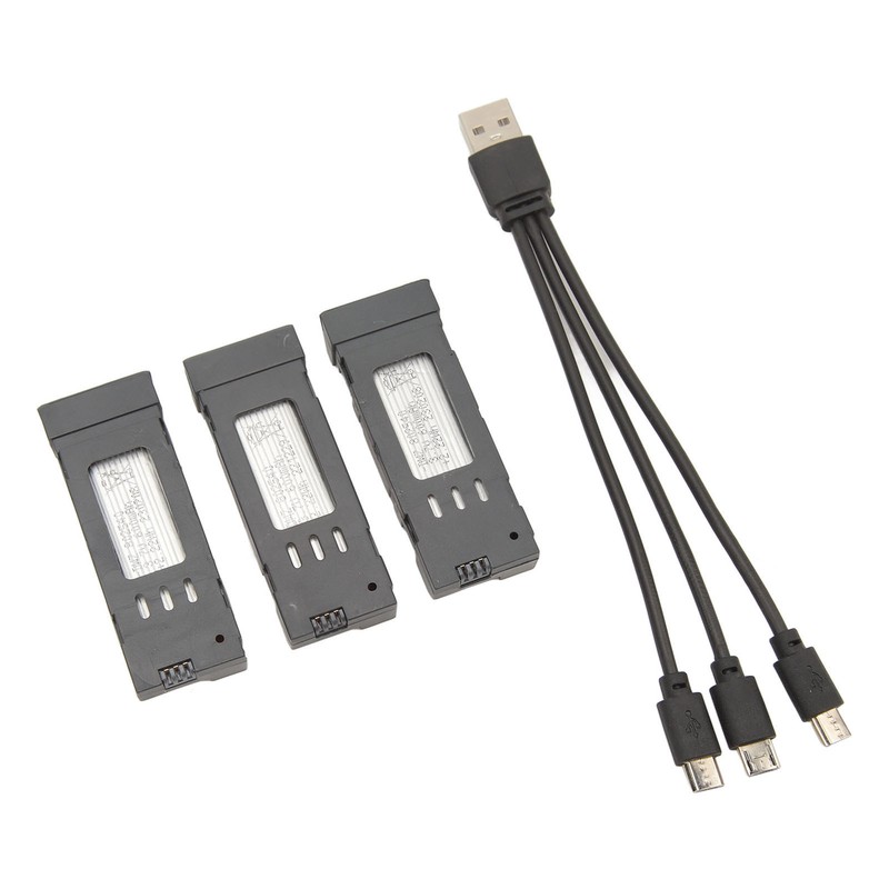 3pcs RC Plane Lithium Battery With 3 In 1 Charging