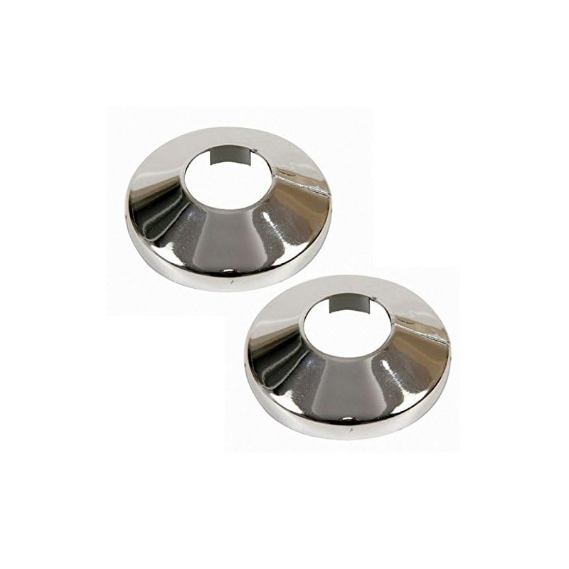 PLUMBING4HOME 2x Pieces Chromed PVC Plastic Radiator Pipe Cover Collar