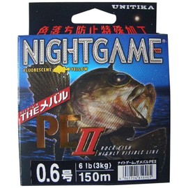 UNITIKA Line Night Game The Mebaru PE II 150m 0.6 Yellow