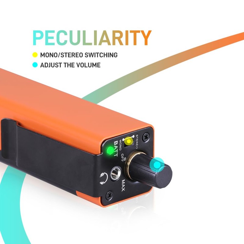 StudioMan PA7 Personal in-Ear Monitor Amplifier, Orange, 3.5mm Output XLR