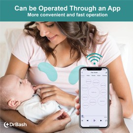 DrBash 2-in-1 Lactation Massager – Soft Breast Massager for Breastfeeding, Heat + Vibration for Milk Flow, Engorgement & Clogged Duct Relief – Apps Controlled (Teal)