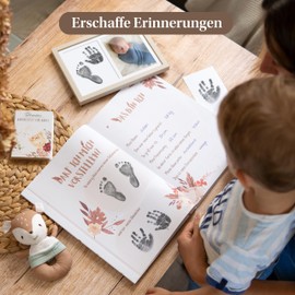 EULENTALER ® The Baby Imprint Set I 2+1 Economy Set I 0-6 Months I Recommended by Educators I For Handprint, Footprint & Paw Print I Includes 6 Ink Pads & 12 Imprint Cards for Beautiful Memories