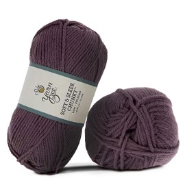 Yarn Bee 5 - Bulky Yarn for Crocheting & Knitting – Soft Yarn Skein – 211 Yards of Low Pill Acrylic Yarn for Crocheting Blankets, Hats, & More – Craft Supplies for Handcrafting, French Lilac