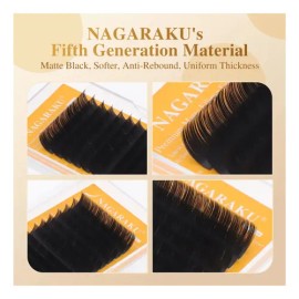 Nagaraku Premium Flat Ellipse Para Extensiones De Pestañas Color 0.15 Mix 8mm 15mm Tipo De Curvatura D