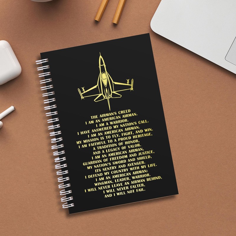 JOHSBYD Air Force Spiral Notebook 2 Pack, A5 Lined Military