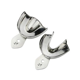 Dental Impression Trays Stainless Steel Teeth Whitening Mouth Trays Upper and Lower Dental Impression Trays Set of 2 (Medium Upper and Lower)