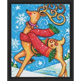 PixelHobby Holiday Cheer Reindeer Kit & Frame Mosaic Art Kit