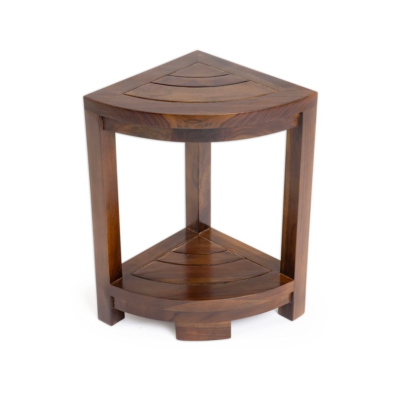 ALA Teak Corner Teak Wood Bath Spa Shower Stool Corner